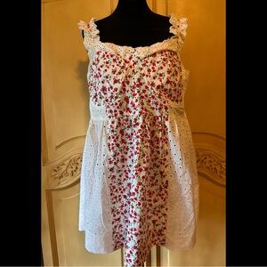 ASOS floral / white eyelet mini sundress